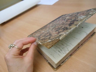 Dagboekje dat Bettina haar dochter Maxe cadeau deed, op 1e pg bijschrift van Bettina. Archiven Goethemuseum Frankfurt