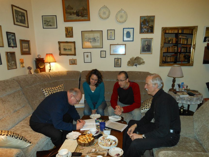 Met Janos Gudenus, Bence en zijn vader István Miklauzic ('Miki') in gesprek over stambomen